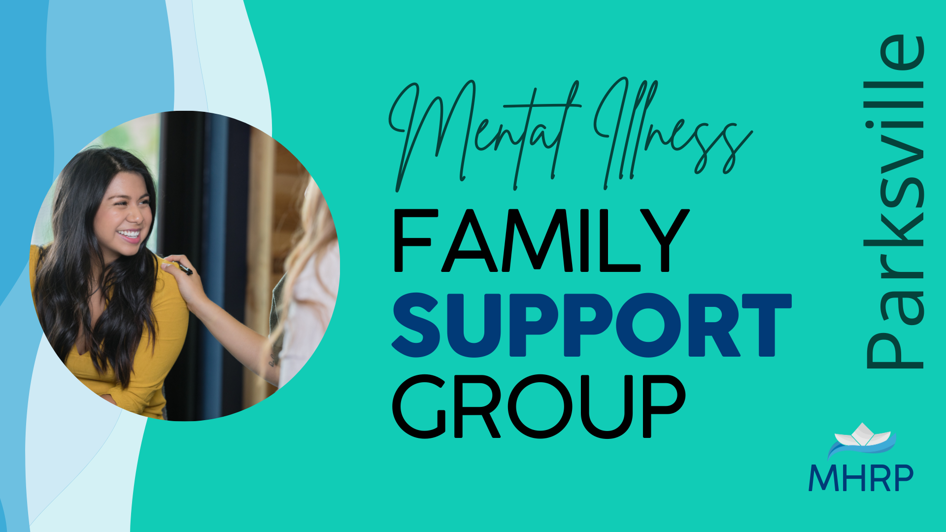 Family Support Group. A young woman receiving support at a group session.